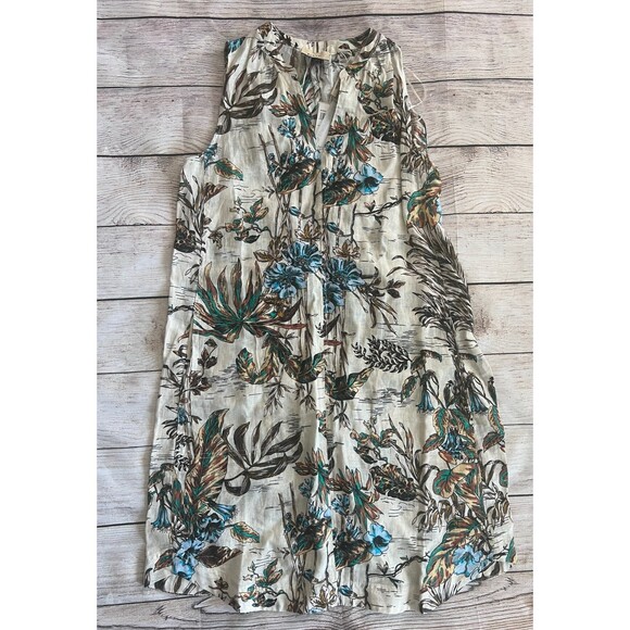 NWT Elie by Elie Tahari 100% Linen A-Line Shift Dress Tropical Floral Print Sz S - Picture 1 of 6